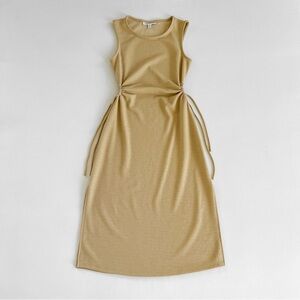 And Now This Side-Cutout Midi Dress | Camel | Size XS | NWOT